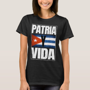Camiseta Patria Cuba y libertad de vida Movimiento Bandera 