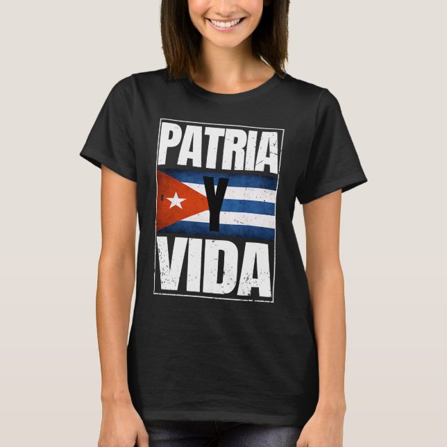Camiseta Patria Cuba y libertad de vida Movimiento Bandera  (Anverso)