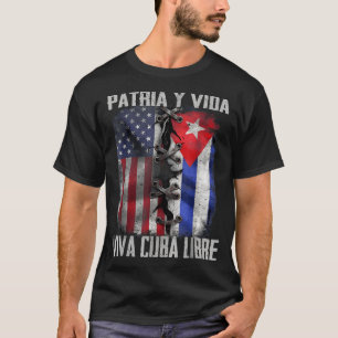 Camiseta Patria Y Vida Viva Cuba Libre Patriótico Retro USA