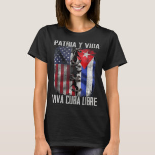 Camiseta Patria Y Vida Viva Cuba Libre Patriótico Retro USA