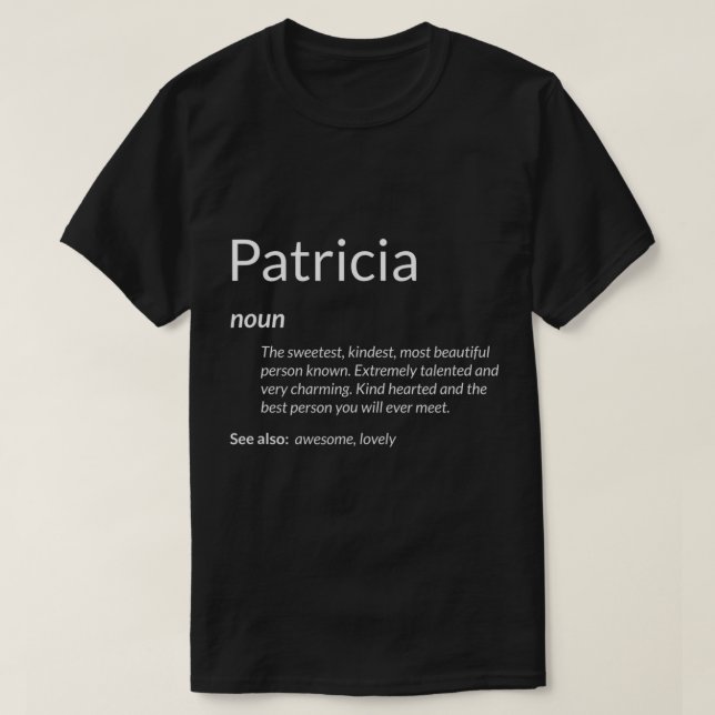Camiseta Patricia Es Muy Caritativo El Palo De Definición D (Diseño del anverso)