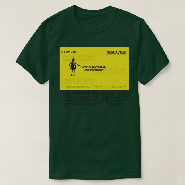 Camiseta Patrick Batemen Comic Sans Business d (Diseño del anverso)