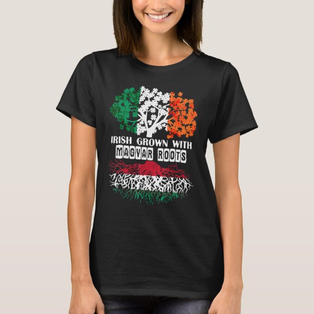 Camiseta Patrick Day irish Ireland root Magyar Hungary Flag (Anverso)