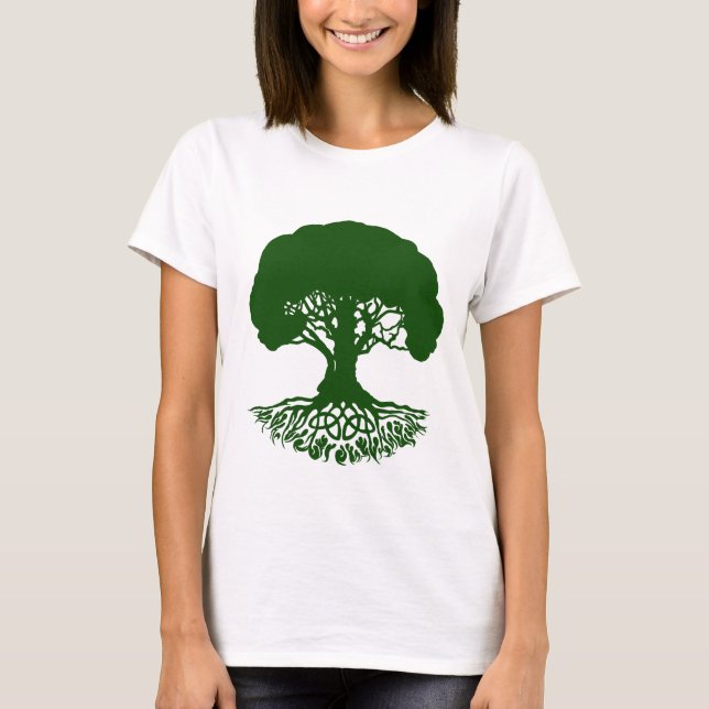 Camiseta Patrick'sCelticIrishTreeofLife-HunterGreenT-Shirt (Anverso)