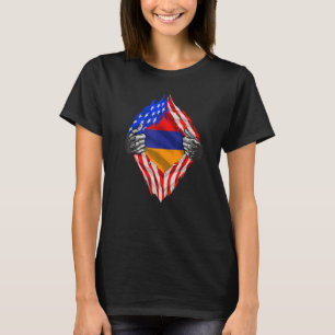 Camiseta Patrimonio armenio Armenia Rota Bandera Estadounid