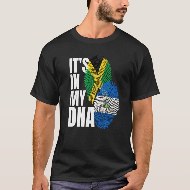 Camiseta Patrimonio De Adn De Bandera Mezcla De Nicaragua Y (Anverso)