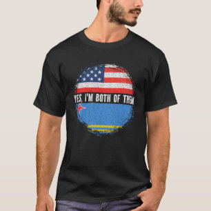 Camiseta Patrimonio de Aruba Media Americano Bandera de Est