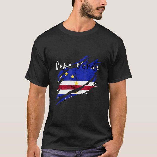 Camiseta Patrimonio de Cabo Verde Bandera de Cabo Verde Org (Anverso)