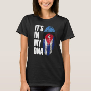 Camiseta Patrimonio De La Bandera De Adn De La Mezcla Cuban