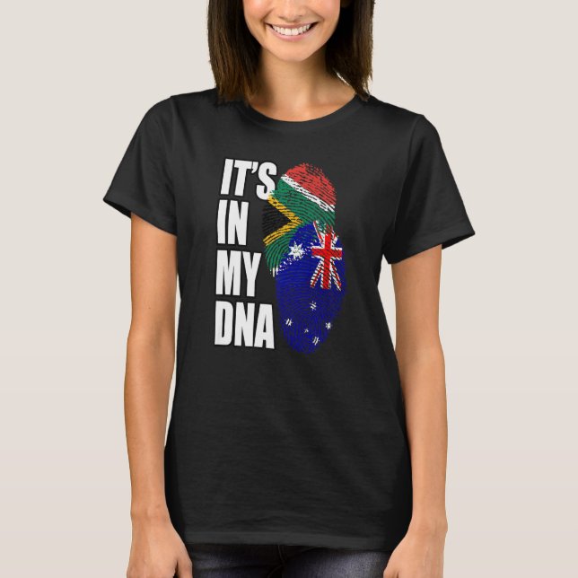 Camiseta Patrimonio de la Bandera de ADN de Sudáfrica y Aus (Anverso)