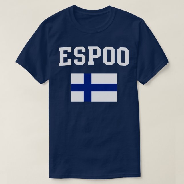 Camiseta Patrimonio de la Bandera de Espoo Finlandia (Diseño del anverso)