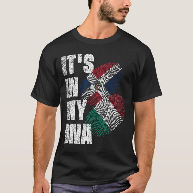 Camiseta Patrimonio de la Bandera Italiana Y Dominicana Mez (Anverso)