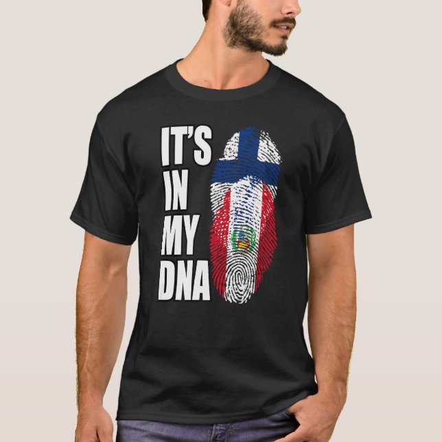 Camiseta Patrimonio de la Bandera Mezcla de ADN Finlandés Y (Anverso)