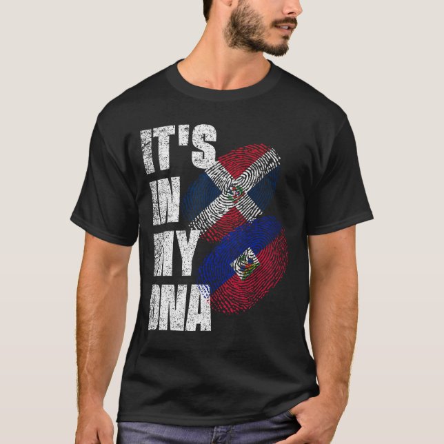 Camiseta Patrimonio de la Bandera Mezcla Haitiana Y Dominic (Anverso)