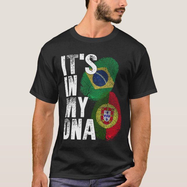 Camiseta Patrimonio de la Bandera Mezcla Portuguesa Y Brasi (Anverso)
