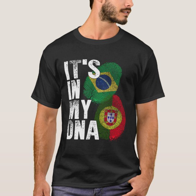 Camiseta Patrimonio de la Bandera Mezcla Portuguesa Y Brasi (Anverso)