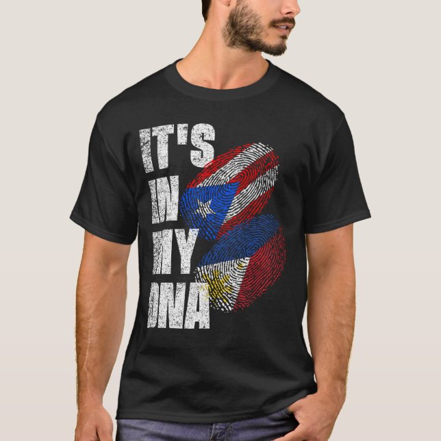 Camiseta Patrimonio de la Mezcla de ADN Filipino Y Puertorr (Anverso)