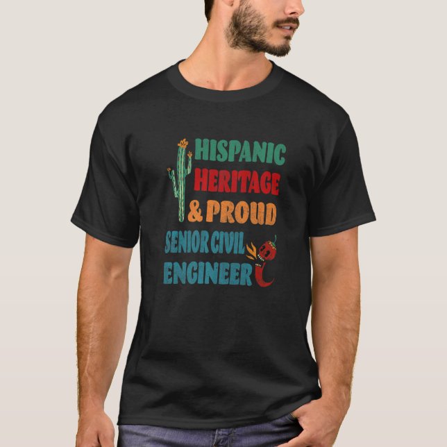 Camiseta Patrimonio hispano e Ingeniero Civil Orgulloso (Anverso)