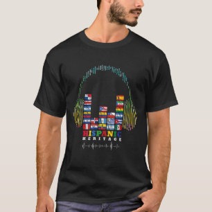 Camiseta Patrimonio hispano Latino Todos los países flamean
