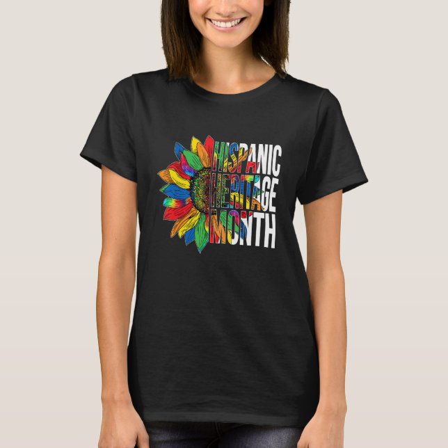 Camiseta Patrimonio hispano Mes Tie Dye Sunflower Latino W (Anverso)
