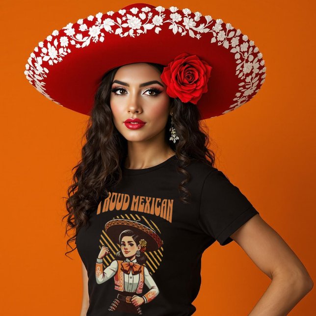 Camiseta Patrimonio hispano mexicano Mariachi (Retro Proud Mexican Mariachi Hispanic Heritage T-Shirt.)