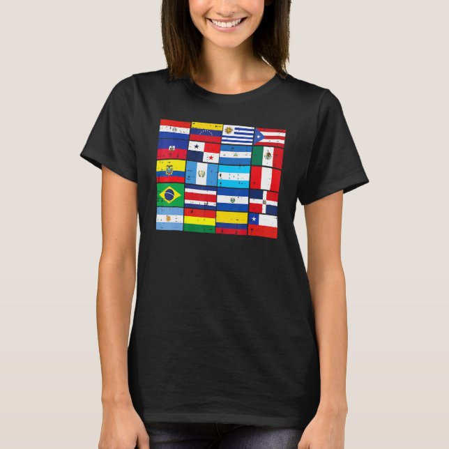 Camiseta Patrimonio hispano Países Latinos Banderas Hombres (Anverso)