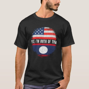 Camiseta Patrimonio laosiano medio americano de la bandera