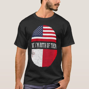 Camiseta Patrimonio maltés medio americano de bandera malte