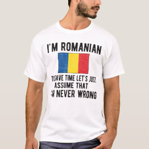 Camiseta Patrimonio rumano Rumania Rota la bandera rumana