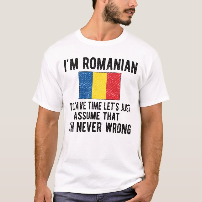 Camiseta Patrimonio rumano Rumania Rota la bandera rumana (Anverso)
