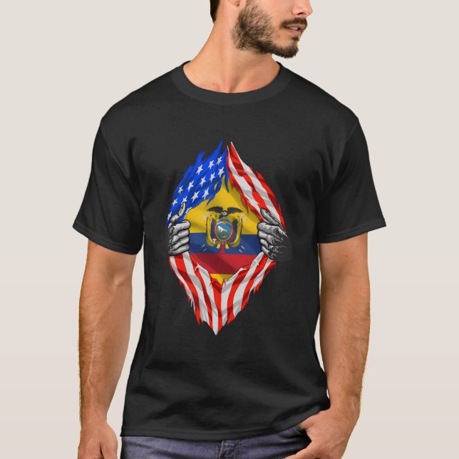 Camiseta Patrimonio súper ecuatoriano Ecuador Rota Bandera  (Anverso)