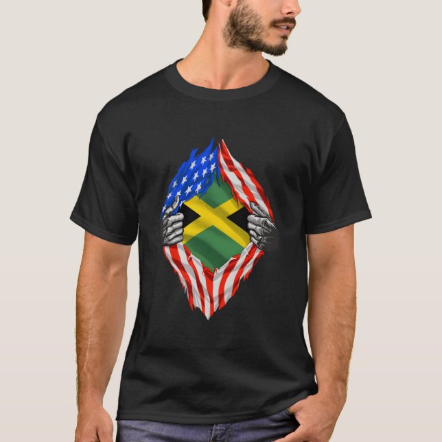 Camiseta Patrimonio Súper Jamaiquino Orgulloso Jamaica Root (Anverso)