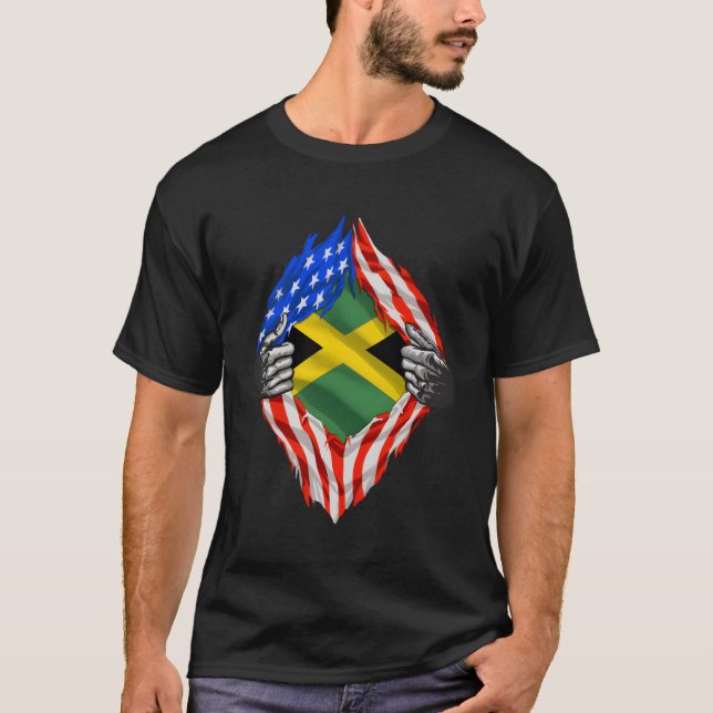 Camiseta Patrimonio Súper Jamaiquino Orgulloso Jamaica Root (Anverso)