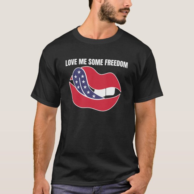 Camiseta Patriot American Love Me Some Freedom USA Tongue L (Anverso)