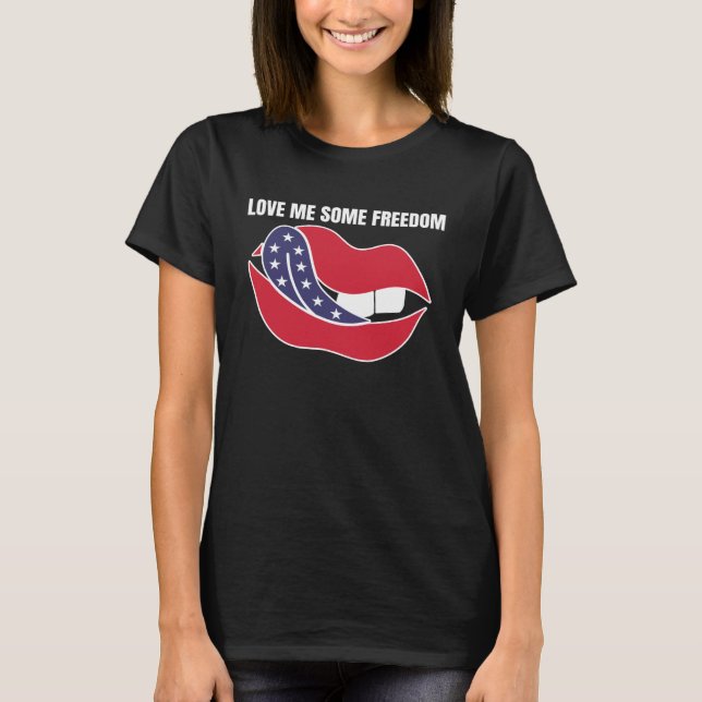Camiseta Patriot American Love Me Some Freedom USA Tongue L (Anverso)