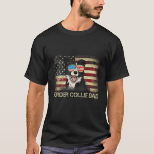 Camiseta Patriot Border Collie Dad Flag Estadounidense Dog