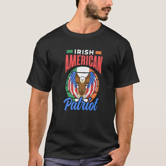 Camiseta Patriot Estadounidense Irlandés Eagle Usa Ireland  (Anverso)
