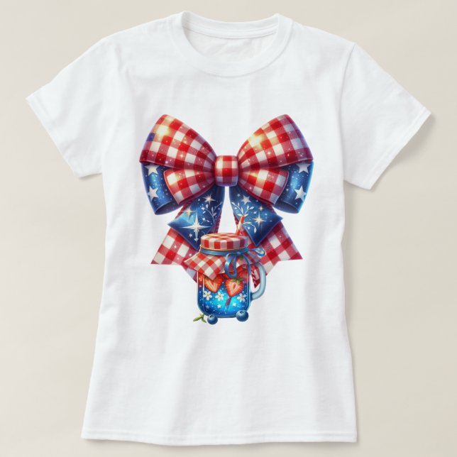 Camiseta Patriot Gingham Art (Diseño del anverso)