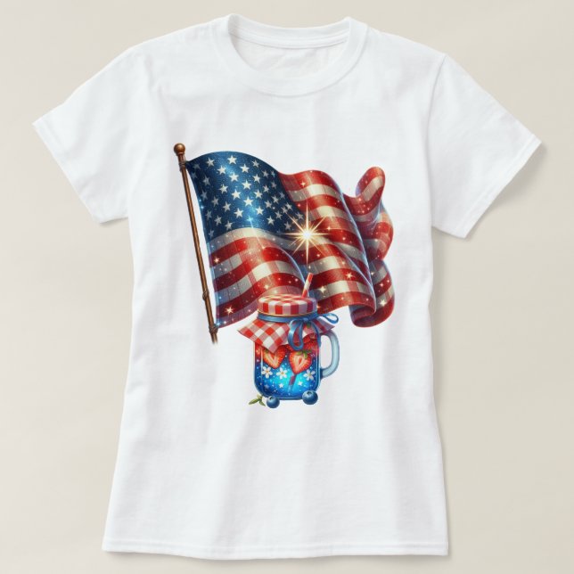 Camiseta Patriot Gingham Art (Diseño del anverso)