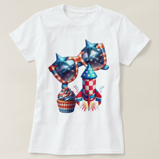 Camiseta Patriot Gingham Art (Diseño del anverso)