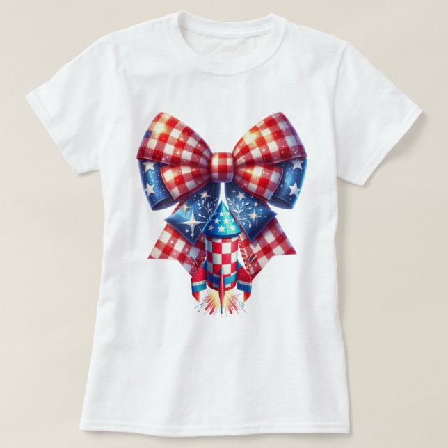 Camiseta Patriot Gingham Art (Diseño del anverso)