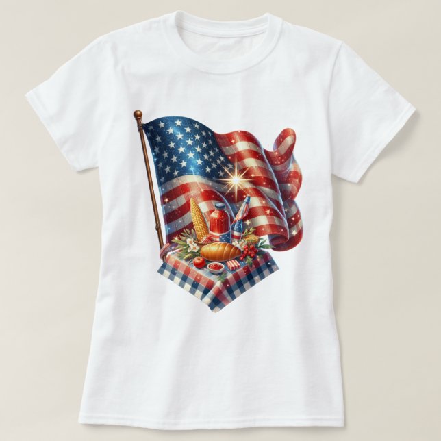 Camiseta Patriot Gingham Art (Diseño del anverso)