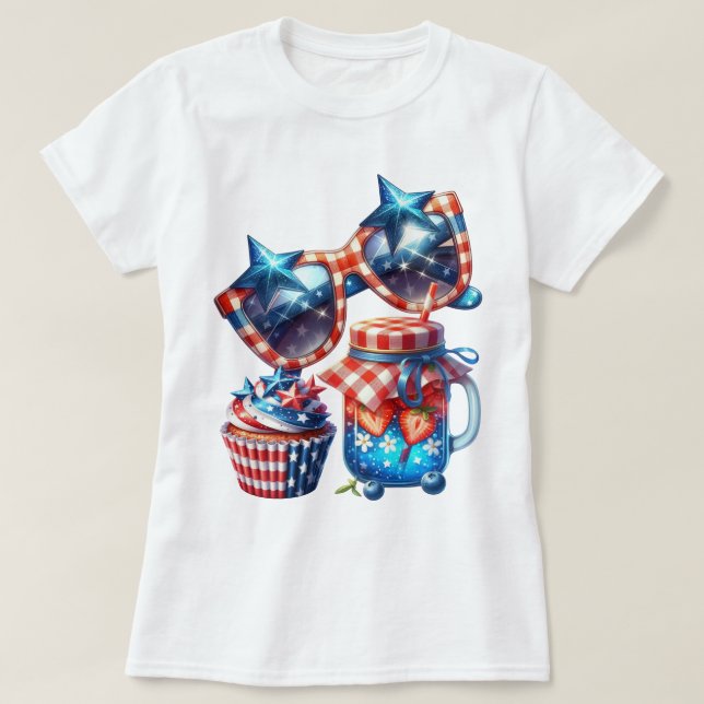 Camiseta Patriot Gingham Art (Diseño del anverso)