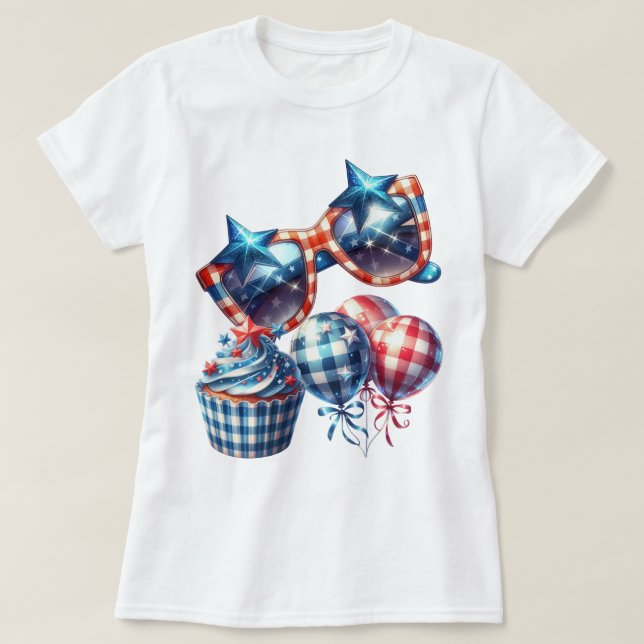Camiseta Patriot Gingham Art (Diseño del anverso)