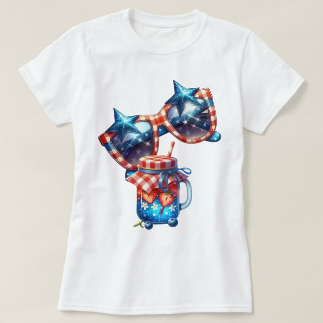 Camiseta Patriot Gingham Art (Diseño del anverso)