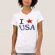 Patriot I Heart USA Red Star America I LOVE USA