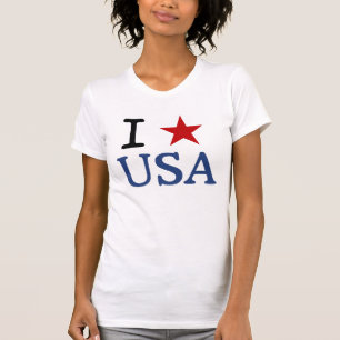 Camiseta Patriot I Heart USA Red Star America I LOVE USA