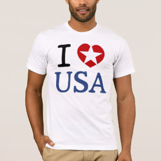 Camiseta Patriot I HEART USA White Star America I LOVE USA