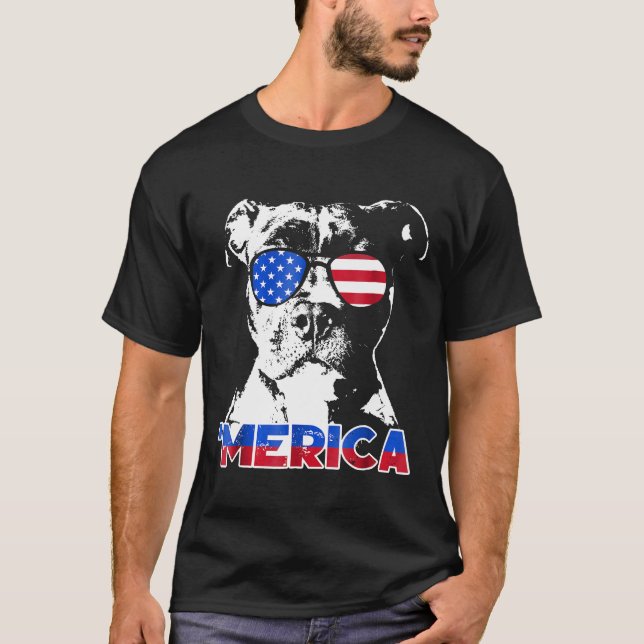 Camiseta Patriot Pitbull Merica Tee Shirt (Anverso)