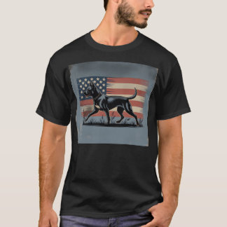 Camiseta Patriot Pup – Retro Dog with American Flag